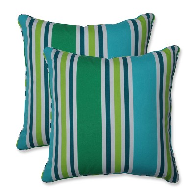 Aruba Stripe 2pc Outdoor Throw Pillows - Pillow Perfect