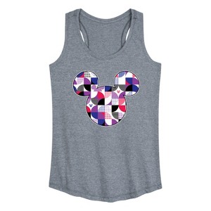 Women's - Disney - Mickey Head Solid Geo Graphic Racerback Tank - 1 of 4