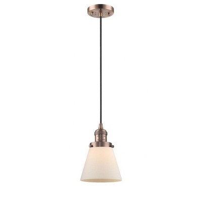 Cone - 1 Light Cord Hung Mini Pendant In Industrial Style-8 Inches Tall and 6 Inches Wide