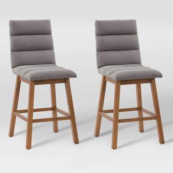 Set of 2 Boston Channel Tufted Fabric Barstools - CorLiving