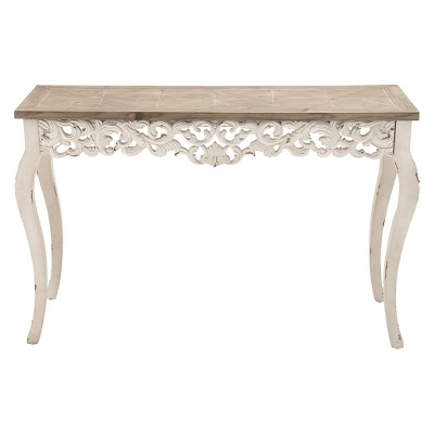 white wood sofa table