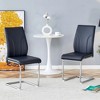 Syemin 2-Piece Armless Dining Chairs Set Upholstered Dining Chairs PU Material High Back Seats for Dining Room, Black, 15.7"*16"*37.4" - 2 of 4