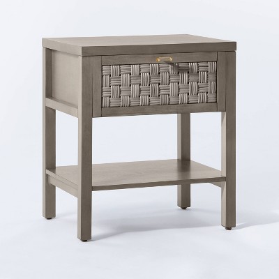 Palmdale Nightstand Woven 1 Drawer Gray - Threshold&#8482; designed with Studio McGee