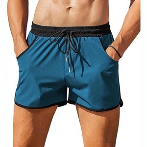 COOFANDY Men's Swim Trunks Quick Dry Swimsuit Color Block Board Short Bathing Suit Swimwear with Mesh Liner - 1 of 4