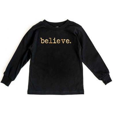 The Juniper Shop Believe Puff Print Toddler Long Sleeve Tee