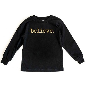 The Juniper Shop Believe Puff Print Toddler Long Sleeve Tee - 1 of 3