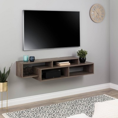 Modern Wall Mounted Shelf Stand For Tvs Up To 85" Drifted - Prepac : Target