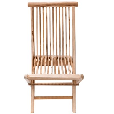 Nordic Teak Brown Armless Folding Patio Chair