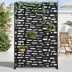Dovelina Outdoor Freestanding Metal Privacy Screen Decorative Garden Fence - 1 of 4