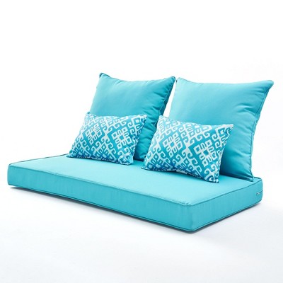 ARTPLAN Patio Deep Seating Loveseat Cushions All Weather Chair Outdoor Cushions Set of 5 for Patio Outdoor Furniture