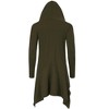 Men's Long Hooded Cardigan Ruffle Shawl Long Sleeve Lightweight Open Front Drape Cape Overcoat - 3 of 4