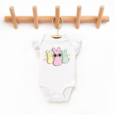 The Juniper Shop Chillin With My Peeps Sunglasses Baby Flutter Sleeve Bodysuit