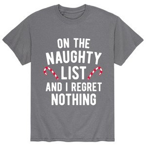 Men's - Instant Message - On The Naughty List I Regret Nothing Short Sleeve Graphic T-Shirt - 1 of 4