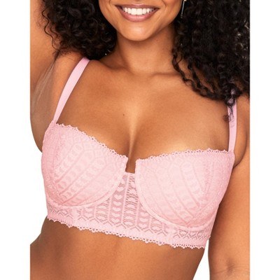 Adore Me Women's Nymphadora Balconette Bra 42C / Coral Blush Pink.