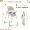 Foldable High Chairs for Toddlers 1-3 Years Old, Easy Clean High Chair w/ Removable Tray, Lightweight Folding Chair w/5-Point Safety Harness - 3 of 4