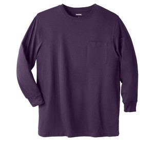 KingSize Men's Big & Tall Shrink-Less Lightweight Long-Sleeve Crewneck Pocket T-Shirt - 1 of 4