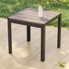 Sonkuki Patio Square Dinner Table, HIPS Top Modern Industrial Style w/Metal Frame - 2 of 4