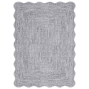 Modern Solid Scalloped Rugs for Living Room, Washable Non Slip Ultra Thin Soft Bedroom Rugs, Indoor Low Pile Large Carpet for Nursery Room - 1 of 4