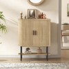 Coffee Bar Cabinet with Sliding Doors, Glass Holder & Wine Rack, Buffet Sideboard Liquor Cabinet - 3 of 4