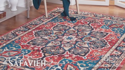 Riviera Elegance 5'5" x 7'7" Black & Red Synthetic Non-Slip Area Rug