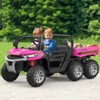 Blue 24V Kids Battery Powered Electric Tractor 6 Wheels Ride On Car With Tipping Bucket Remote Control Led Lights And Music Blue - 4 of 4