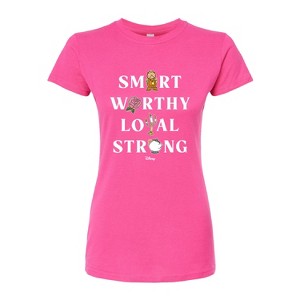 Women's - Disney - Smart Worthy Loyal Strong Fitted Graphic T-Shirt - 1 of 3