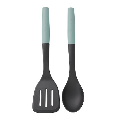 KitchenAid 2pc Nylon/ABS Spoon and Turner Set Aqua Blue