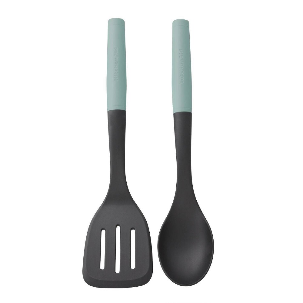 Photos - Other Accessories KitchenAid 2pc Nylon/ABS Spoon and Turner Set Aqua Blue 