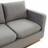 LeisureMod Nervo Mid-Century Modern Upholstered Velvet Loveseat with Gold Frame - 4 of 4