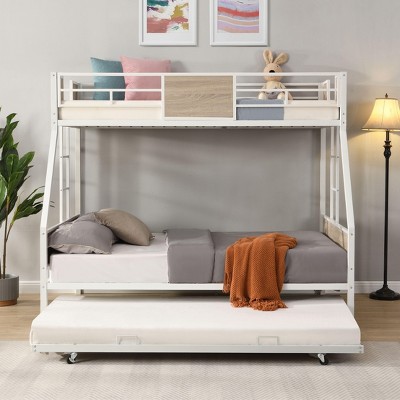 VYNXARIA Twin Over Full Metal Bunk Bed with Trundle