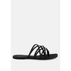 Sweetin Black Strappy Flat Slip On Sandals - image 2 of 4