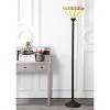 68.57" Moore Tiffany Style Torchiere Floor Lamp: Art Nouveau, Silk-Wrapped Cord Includes LED Bulb - JONATHAN Y - 2 of 4