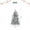 4FT/6FT/7.5FT Pre-Lit Snow Flocked Christmas Tree with Pine Cones, Artificial Tree with Branch Tips and Multi-Color LED Lights, White+Green-ModernLuxe - image 3 of 4