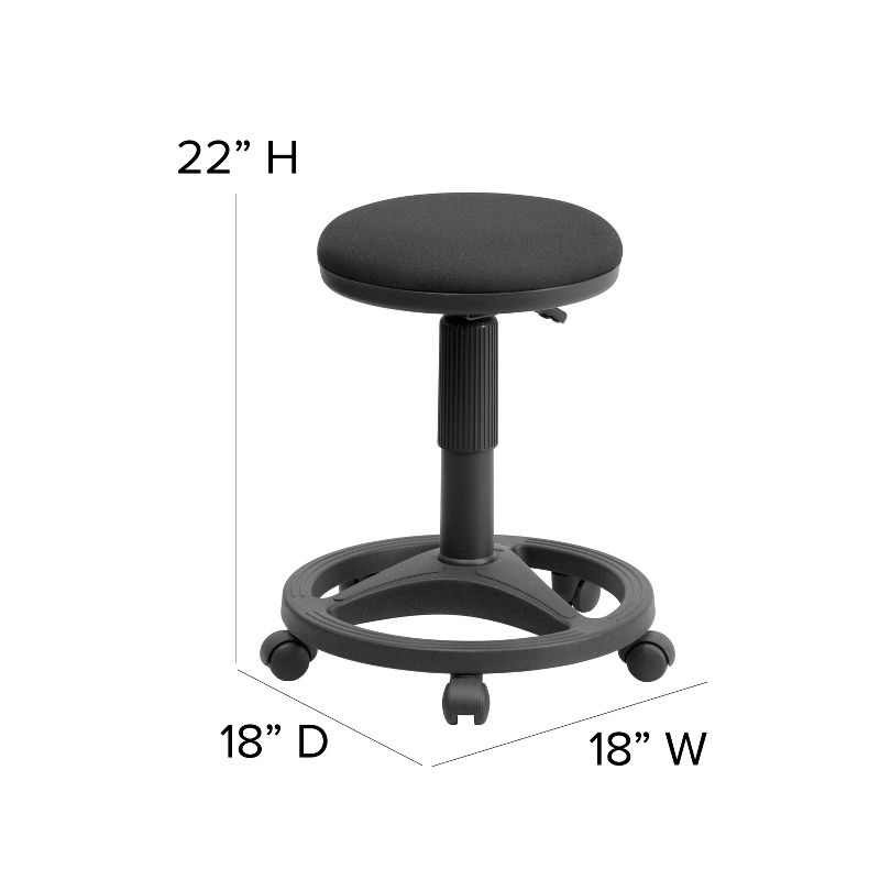 Flash Furniture Black Ergonomic Stool with Foot Ring, 4 of 9