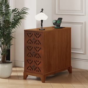 Accent Cabinet Modern with USB Port and 3 Drawers for Bedroom Corner 23.6in - 3irtyhousy - 1 of 4