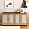 2  Cat Litter Box Cabinet, 47'' Hidden Litter Box Enclosure with Double Room, Wooden Cat House TV Stand Sideboard with 4 Sisal Doors - 2 of 4