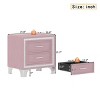 Accent Cabinet Mid-Century Modern with 2 Drawers and Metal Legs for Bedroom 21.8 Inch - 3irtyhousy - 4 of 4