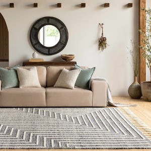 Hauteloom Aditya Tasseled Jute&Wool Carpet - 1 of 4