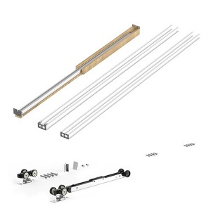 VEVOR Pocket Door Frame Kit, for 24-36 in Wide 84 in High Door, Pocket Door Kit with Two-Way Soft Close Mechanism, Slide Smoothly Quietly, Brown - 1 of 4