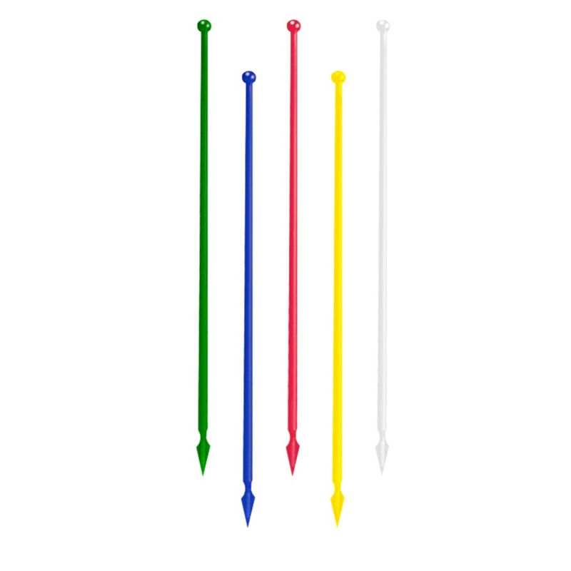 Collins Spear Cocktail Picks, Long Disposable Plastic Stir Sticks for Appetizers, Drinks, Garnishes, Barware, 5.5 Inches, Multicolor Set of 90, 1 of 2