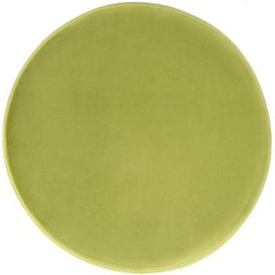 Abrea Pear Velvet Round Ottoman with Gold Hairpin Legs