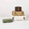 9" Large Metal Box with Brass Hardware Sour Cream - Hearth & Hand™ with Magnolia - 4 of 4