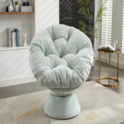 FURNIinspire Accent Chair Oversized Swivel Accent Chair 360 Swivel Barrel Chair Papasan Chair For Living Room Bedroom, Blue, 36.61"*24.80"*17.32"