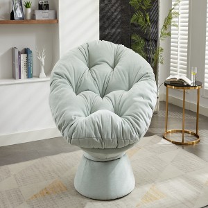 FURNIinspire Accent Chair Oversized Swivel Accent Chair 360 Swivel Barrel Chair Papasan Chair For Living Room Bedroom, Blue, 36.61"*24.80"*17.32" - 1 of 4