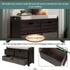 PAGED Rustic Storage Ottoman with 2 Drawers & Removable Basket, Entryway Bench with Removable Cushion, Acacia Shoe Bench, Ottoman Foot Rest - 3 of 4