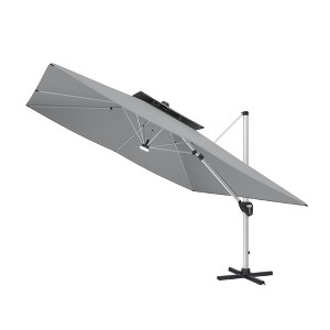 CASAINC 11 ft Square Cantilever Patio Umbrella with Tilt Patio and 360° Base Rotation - Base Not Included - 1 of 4