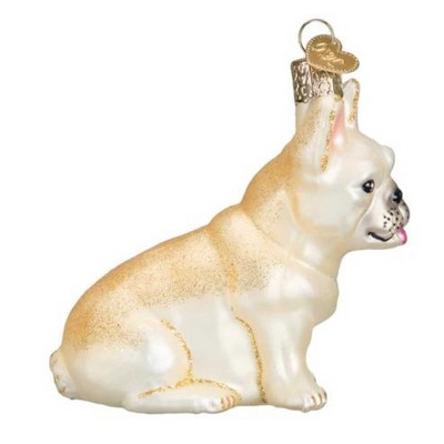 6-Inch Beige Glass French Bulldog Tree Topper