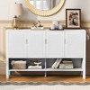 KWPZQEB Storage Sideboard with 4 Barn Doors, Modern Buffet Cabinet with Open Shelf & 2-Tiers Adjustable Shelves, Wood Coffee Bar Cabinet - 2 of 4