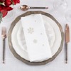 Saro Lifestyle Winter Delight Embroidered Snowflake Napkin (Set of 4), 20", Gold - 4 of 4