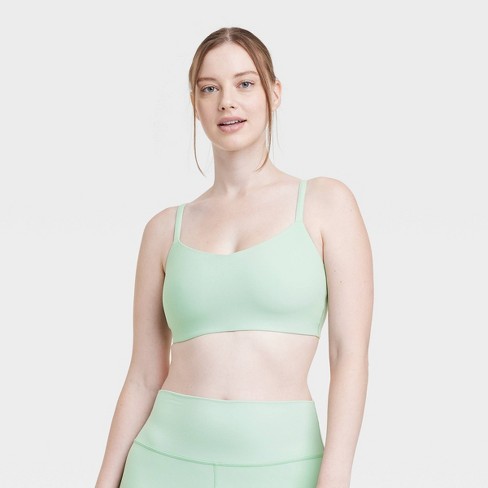 Light Support Rib Racerback Longline Sports Bra Olive Green All in Motion  XXL